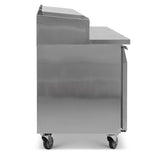 Double Door Refrigerated Prep Counter With Raised Collar