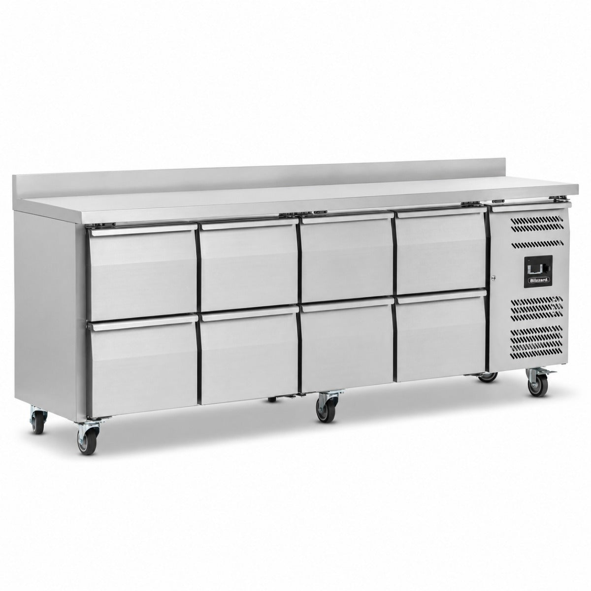 Eight Drawer Refrigerated Counter With Upstand