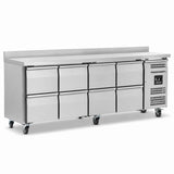 Eight Drawer Refrigerated Counter With Upstand