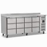 Twelve Drawer Refrigerated Counter With Upstand