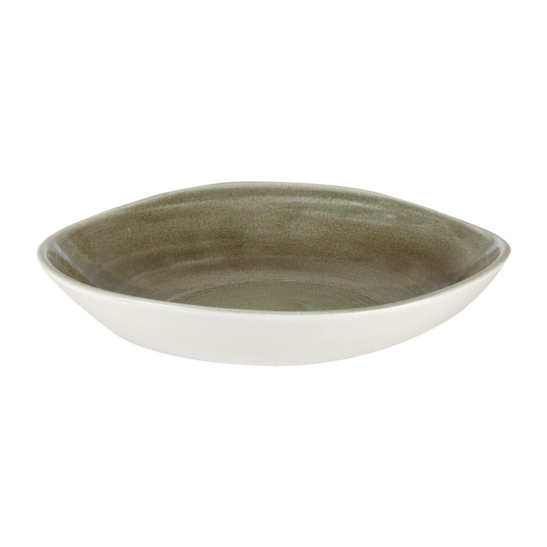 Churchill Stonecast Patina Antique Organic Round Bowls Green 253mm (12 Pack)