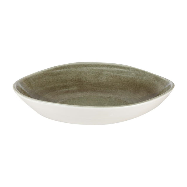 Churchill Stonecast Patina Antique Organic Round Bowls Green 253mm (12 Pack)