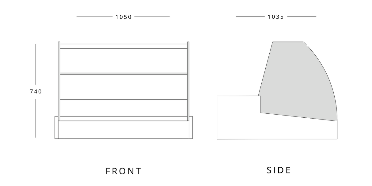 Counter Top Display Case 1050mm Wide