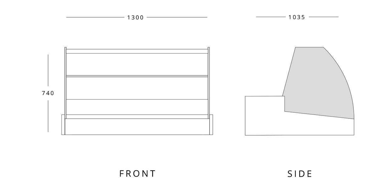 Counter Top Display Case 1300mm Wide