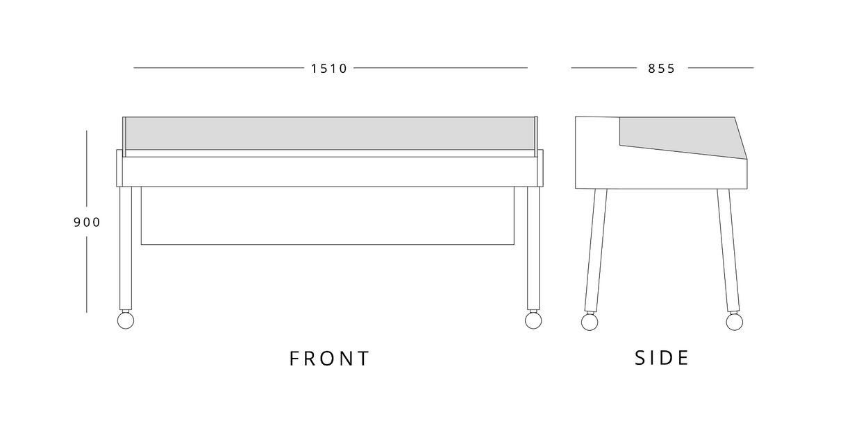 Low Glass Display Counter 1510mm Wide