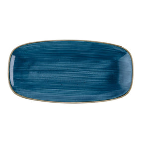 Churchill Stonecast Java Blue Chef's Oblong Plates 350 x 187mm (6 Pack)