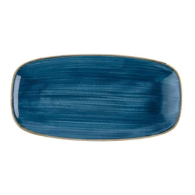 Churchill Stonecast Java Blue Chef's Oblong Plates 350 x 187mm (6 Pack)