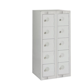 Ten Door Personal Effects Locker Grey Camlock