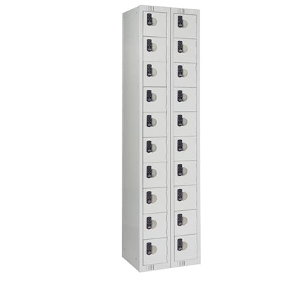 Twenty Door Personal Effects Locker Grey Electronic Four-Digit Lock