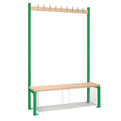 Single-Sided Island Seating with Mesh Tray Green 1200mm