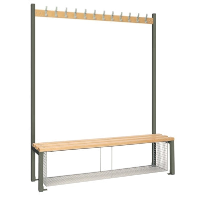 Single-Sided Island Seating with Mesh Tray Dark Grey 1500mm