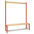 Single-Sided Island Seating with Mesh Tray Red 1500mm