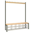 Single-Sided Island Seating with Mesh Basket Dark Grey 1500mm