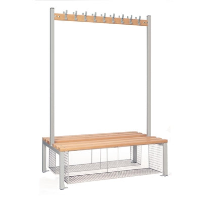 Double-sided Island Seating with Mesh Tray Grey 1200mm