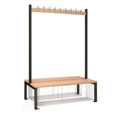 Double-sided Island Seating with Mesh Tray Black 1200mm