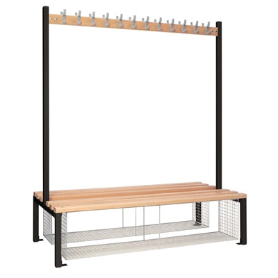 Double-sided Island Seating with Mesh Tray Black 1500mm