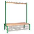 Double-Sided Island Seating with Mesh Basket Green 1500mm