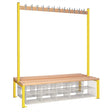 Double-Sided Island Seating with Mesh Basket Yellow 1500mm
