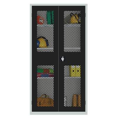 Large Mesh-Fronted Stock Control Cupboard Black