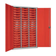 51 Tray High-Capacity Storage Cupboard - Red with Red Trays