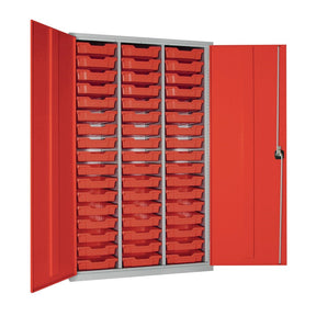 51 Tray High-Capacity Storage Cupboard - Red with Red Trays