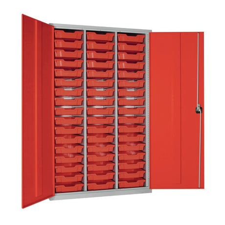 51 Tray High-Capacity Storage Cupboard - Red with Red Trays
