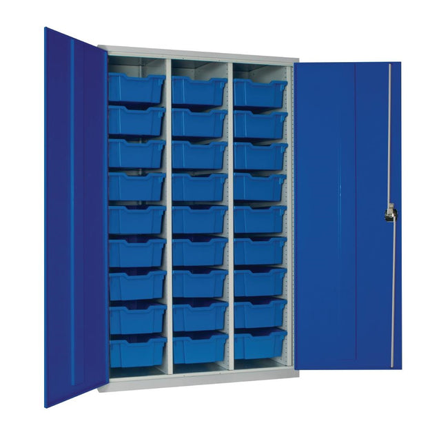 27 Tray High-Capacity Storage Cupboard - Blue with Blue Trays