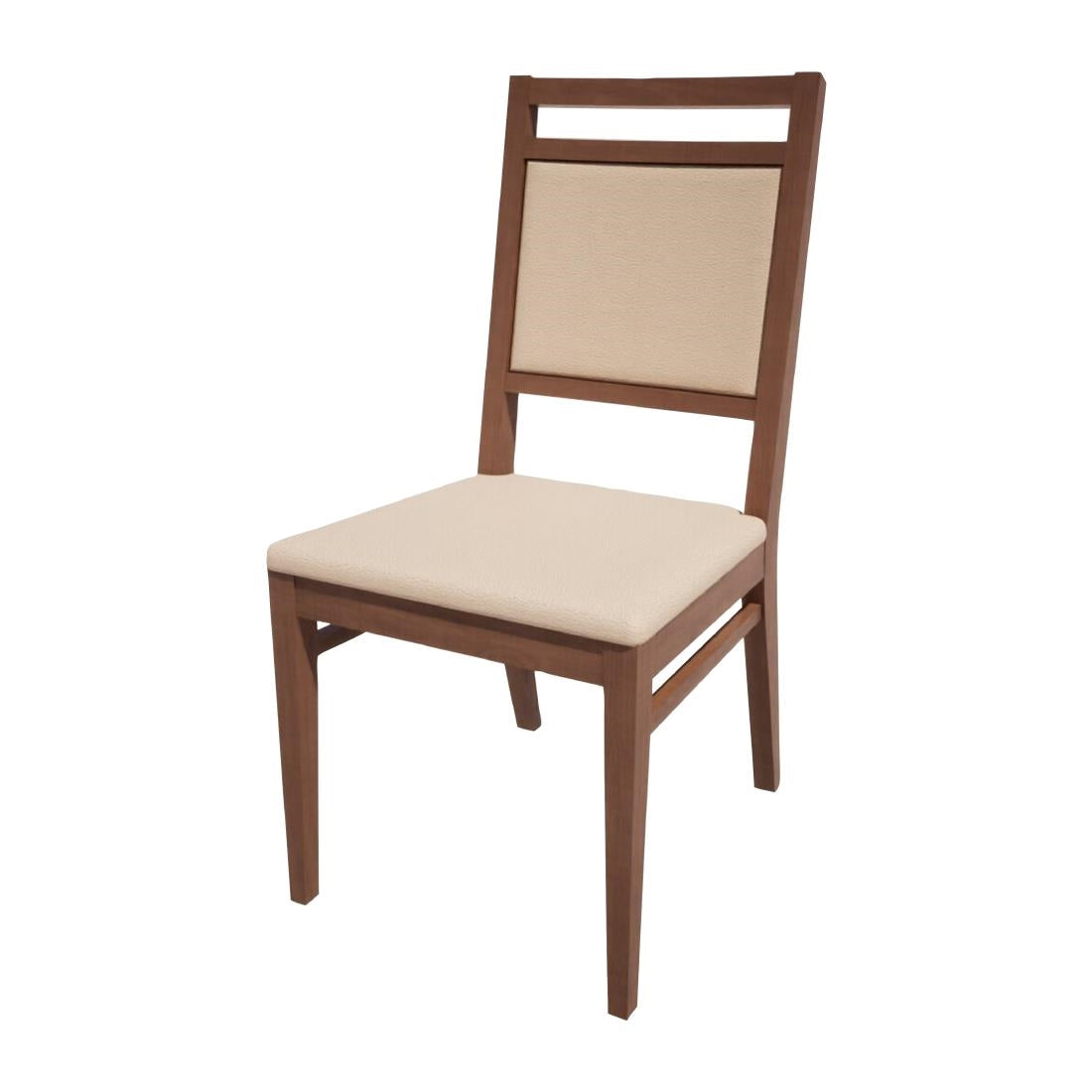 Bolero Bespoke Bia A Side Chair in Cream/Walnut