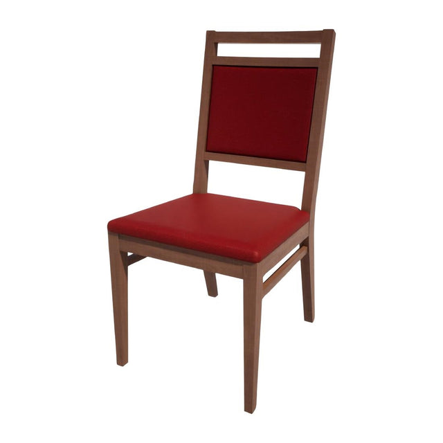 Bolero Bespoke Bia A Side Chair in Red/Walnut