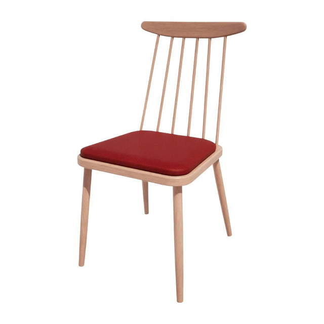 Bolero Bespoke Frank Side Chair Red/Beech