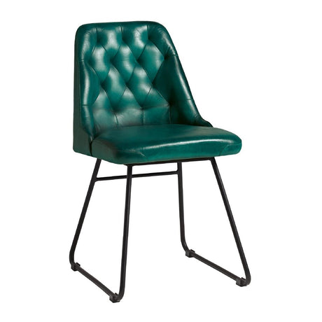 Harland Side Chairs Leather Vintage Blue (2 Pack)