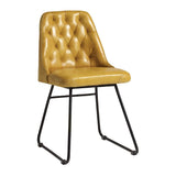 Harland Side Chairs Leather Vintage Gold (2 Pack)