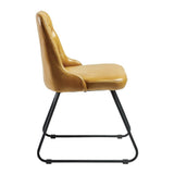 Harland Side Chairs Leather Vintage Gold (2 Pack)
