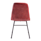 Harland Side Chairs Leather Vintage Red (2 Pack)