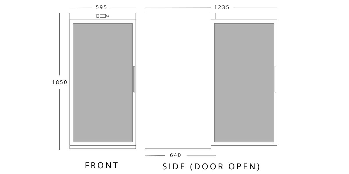 GRADED-00987-HSG40 Single Glass Door Stainless Steel Refrigerator