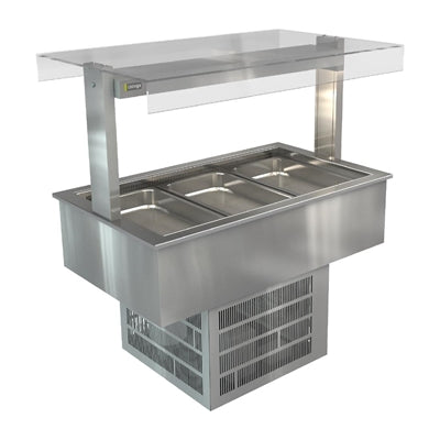 Cossiga Linear Series Drop-in Refrigerated Well Flat Top Sneeze Guard 1145mm