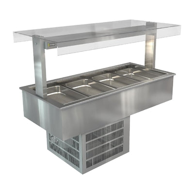 Cossiga Linear Series Drop-in Refrigerated Well Flat Top Sneeze Guard 1485mm
