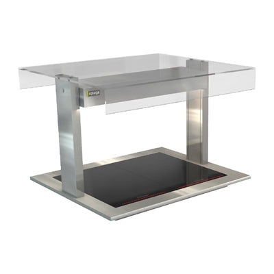 Cossiga Linear Series Drop-in Ceramic Glass HotPlates w/Flat Top Sneeze Guard 805mm