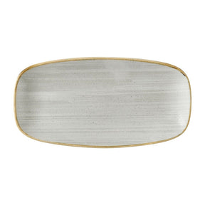 Churchill Stonecast Raw Grey Chefs Oblong Plates 280 x 152mm (12 Pack)
