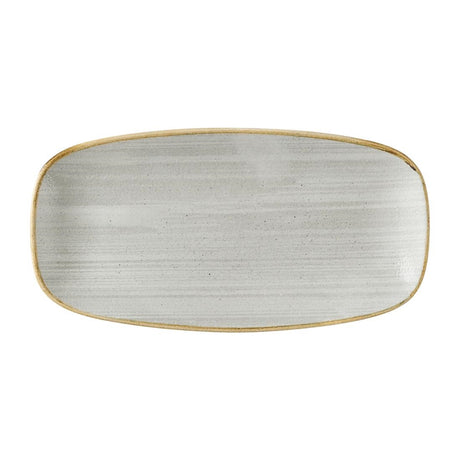 Churchill Stonecast Raw Grey Chefs Oblong Plates 280 x 152mm (12 Pack)