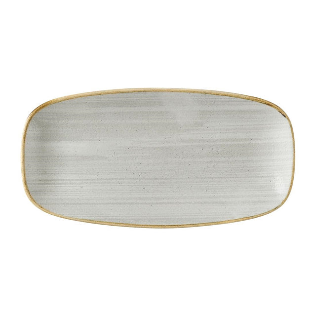 Churchill Stonecast Raw Grey Chefs Oblong Plates 280 x 152mm (12 Pack)
