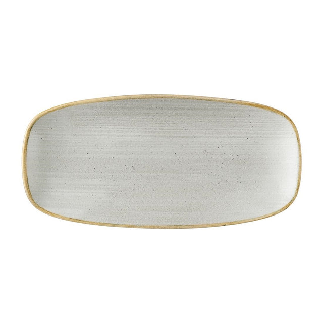 Churchill Stonecast Raw Grey Chefs Oblong Plates 270 x 127mm (12 Pack)
