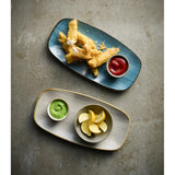 Churchill Stonecast Raw Grey Chefs Oblong Plates 270 x 127mm (12 Pack)