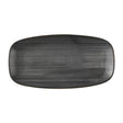 Churchill Stonecast Raw Black Chefs Oblong Plates 280 x 152mm (12 Pack)