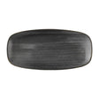 Churchill Stonecast Raw Black Chefs Oblong Plates 270 x 127mm (12 Pack)