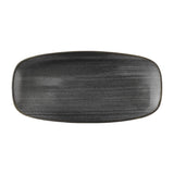 Churchill Stonecast Raw Black Chefs Oblong Plates 270 x 127mm (12 Pack)