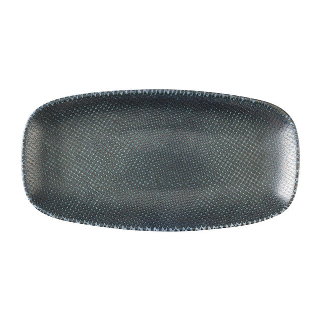 Churchill Studio Prints Astro Metallic Blue Chefs Oblong Plates 280x 152mm (12 Pack)