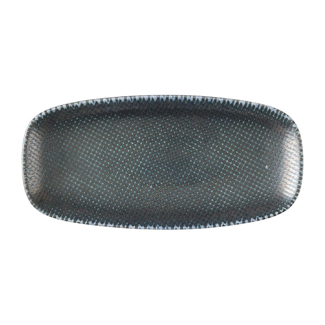 Churchill Studio Prints Astro Metallic Blue Chefs Oblong Plates 270x 127mm (12 Pack)