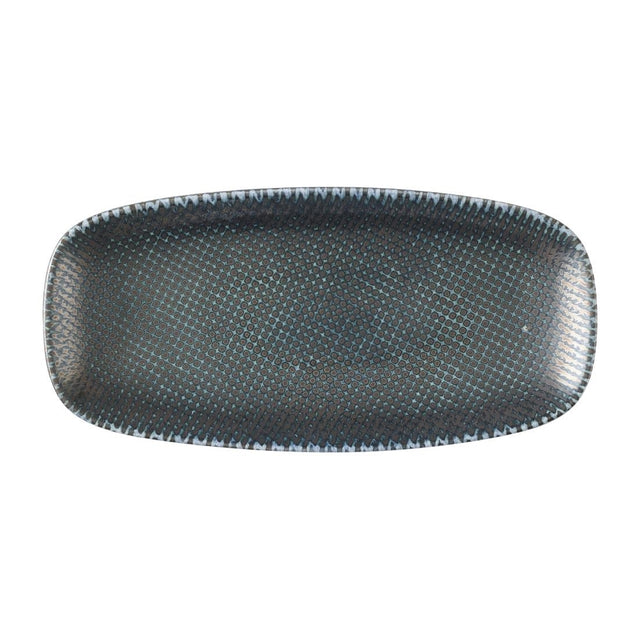 Churchill Studio Prints Astro Metallic Blue Chefs Oblong Plates 270x 127mm (12 Pack)