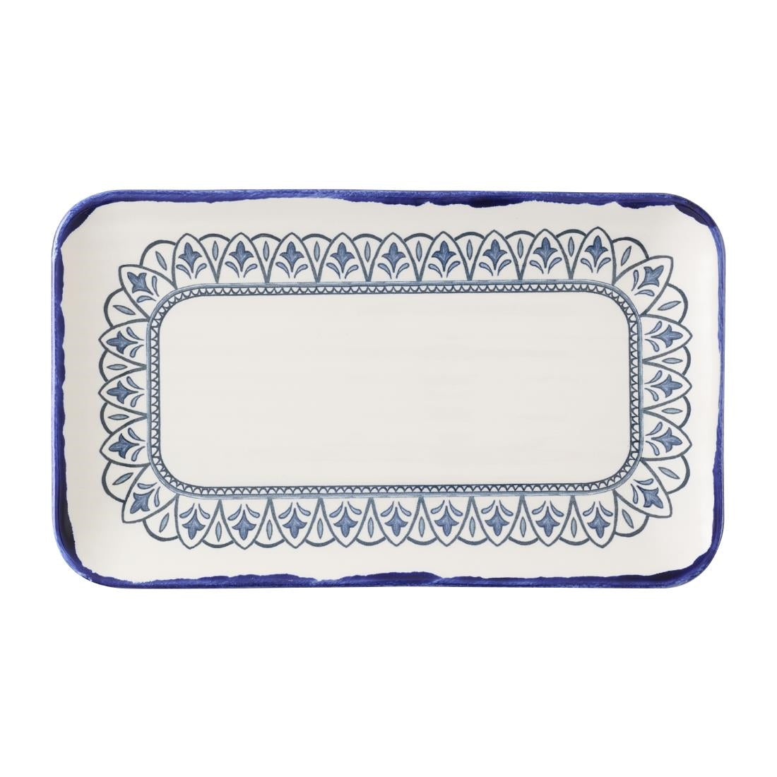 Dudson Harvest Moresque Rectangular Plates Blue 270x160mm (12 Pack)